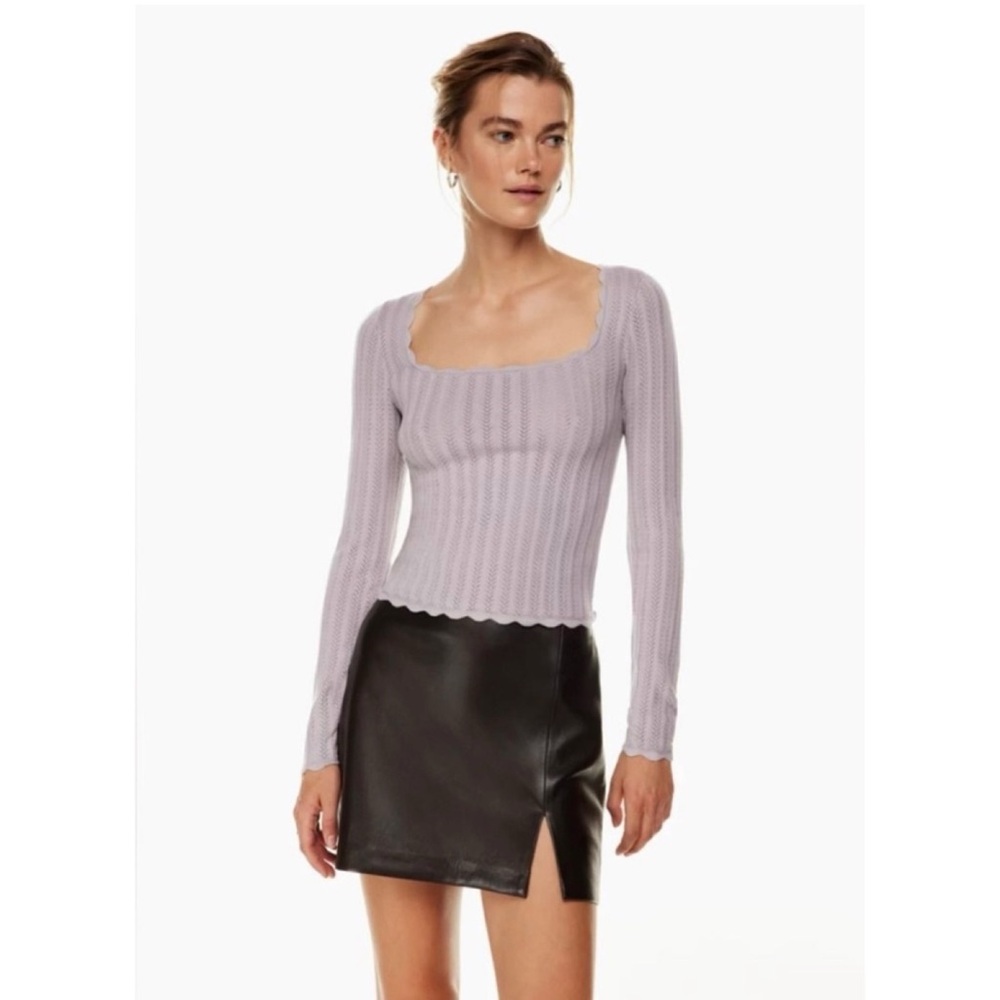 Wilfred Parcel pointelle “sweater” or ls top L Morado grey?
